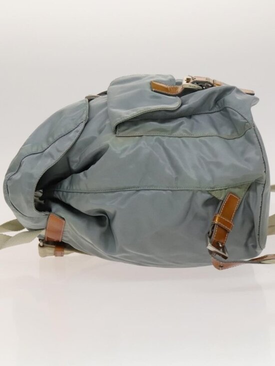 PRADA Backpack Nylon Light Blue Silver Auth 118295 main image 6